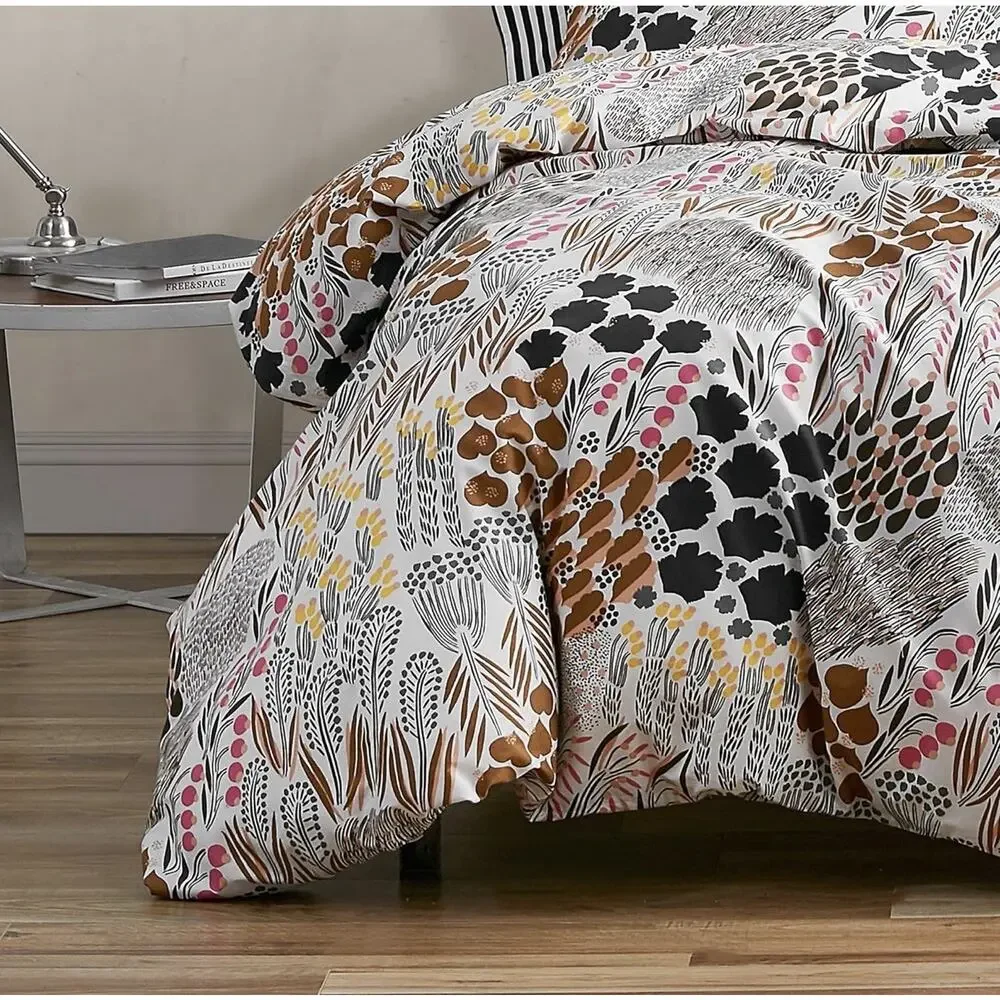 Marimekko - Queen Duvet Cover Set, Cotton Percale Bedding with Matching Shams...